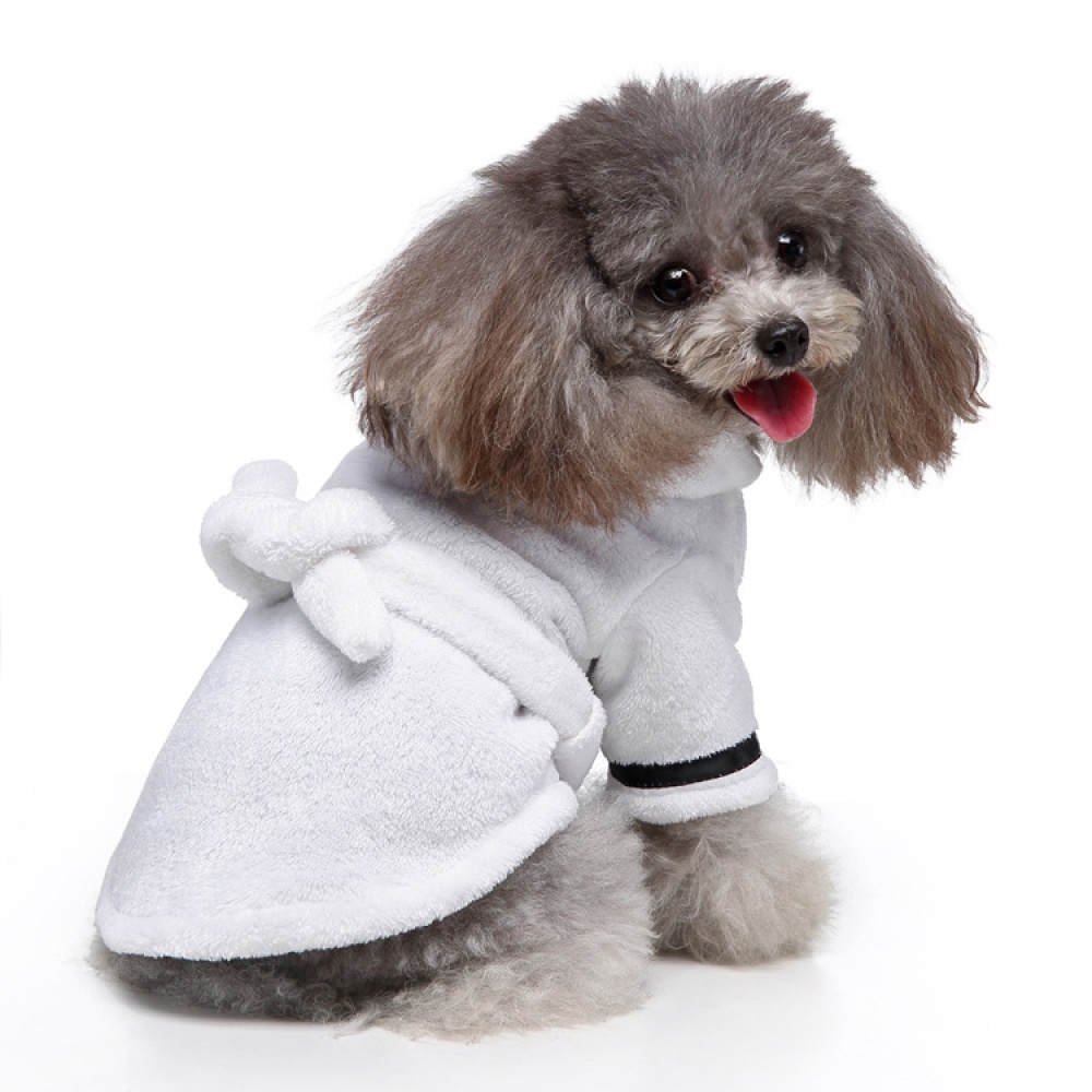 Pet Clothes Hotel Bath Towel Dog Cat Bathrobe Nightgown Pajamas white_XL - Image 3