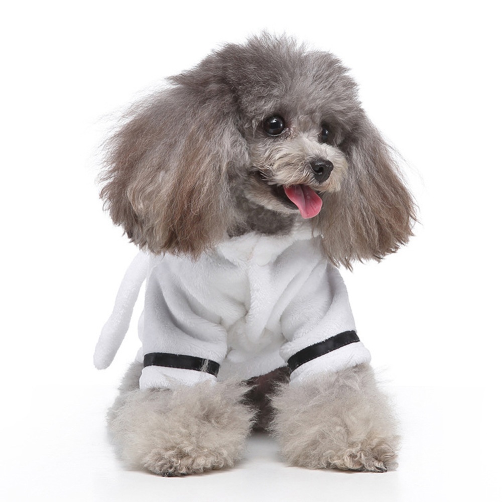 Pet Clothes Hotel Bath Towel Dog Cat Bathrobe Nightgown Pajamas white_XL - Image 2