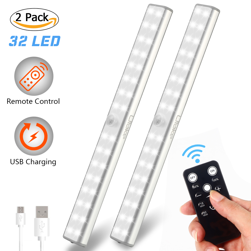 LITAKE USB Rechargeable LED Cabinet Lights-Dimmable Lights with Timer 2 pcs - Image 2