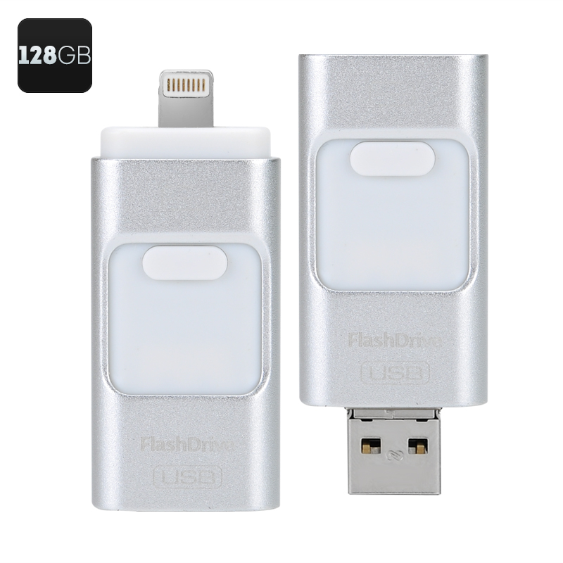 128GB Multi-functional USB FlashDrive - High Speed 2.0, Triple Windows, Android, iOS Interface