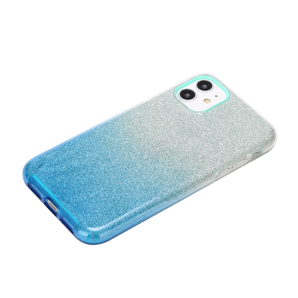 For iphone X/XS/XR/XS MAX/11/11 pro MAX Phone Case Gradient Color Glitter Powder Cover with Airbag Bracket blue - Image 2