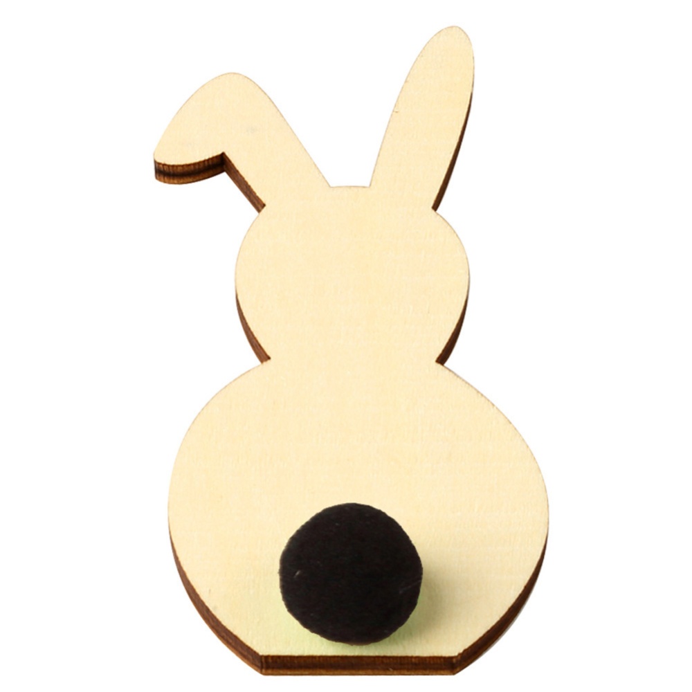 Wooden Cute Rabbit Shape DIY Easter Ornaments Kids Room Decoration Photography Props JM01170 black