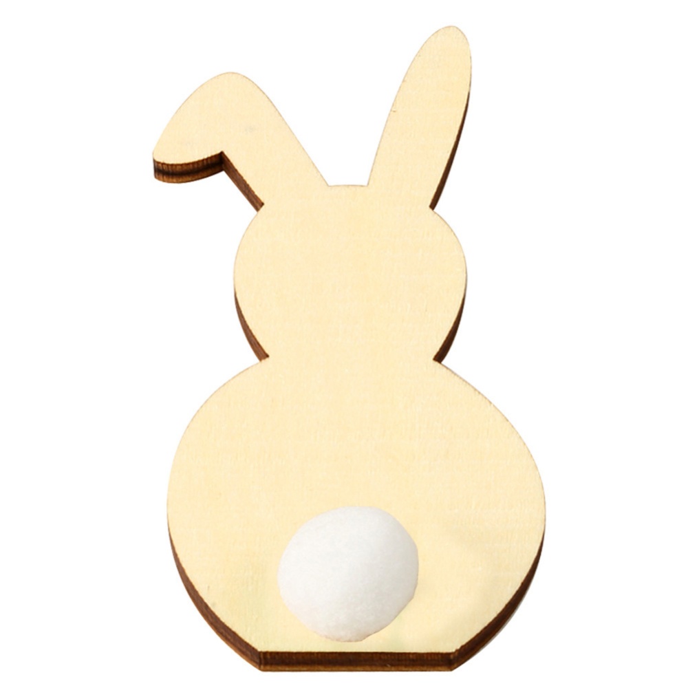 Wooden Cute Rabbit Shape DIY Easter Ornaments Kids Room Decoration Photography Props JM01168 white