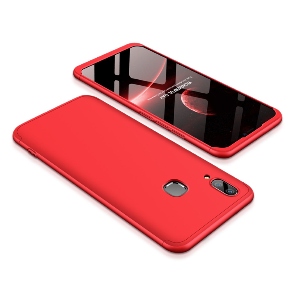 For VIVO V9/Y85/Z1 Slim 3 in 1 Hybrid Hard Case Full Body 360 Degree Protection Back Cover Red black red - Image 2