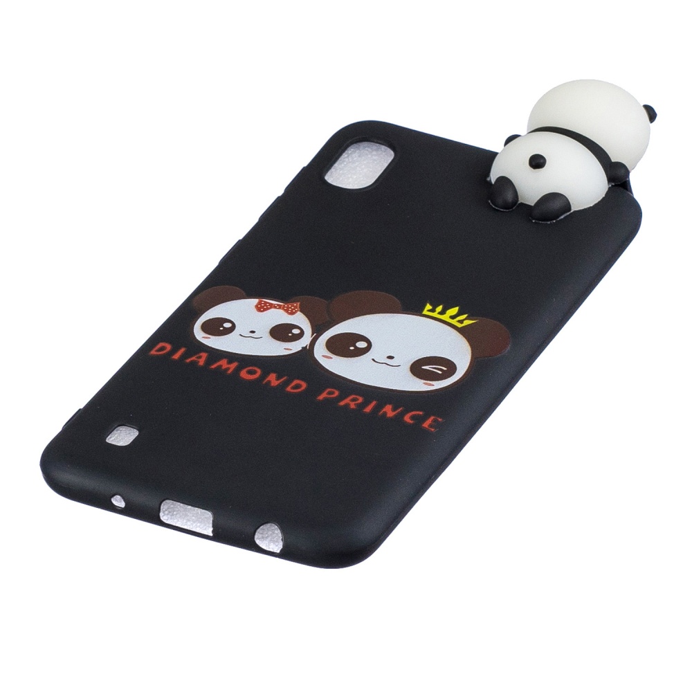 For Samsung A10 3D Cute Coloured Painted Animal TPU Anti-scratch Non-slip Protective Cover Back Case Two pandas - Image 2