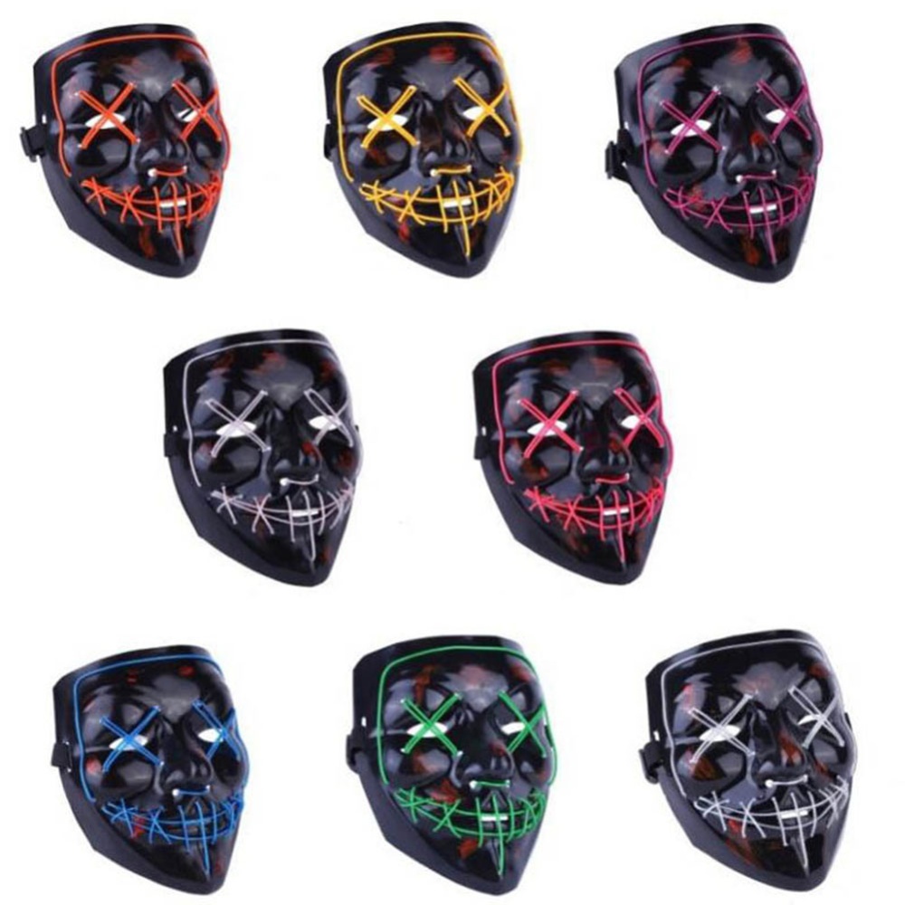 Led Mask for Halloween EL Light KTV Dance Party Scary Fluorescent green - Image 3