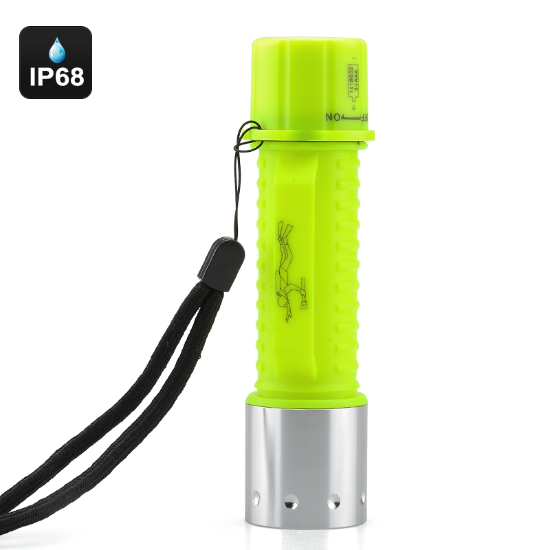 CREE XM-L T6 LED Waterproof Scuba Diving Flashlight - 800 Lumens, Maximum 40 Meters Underwater, 3 Modes