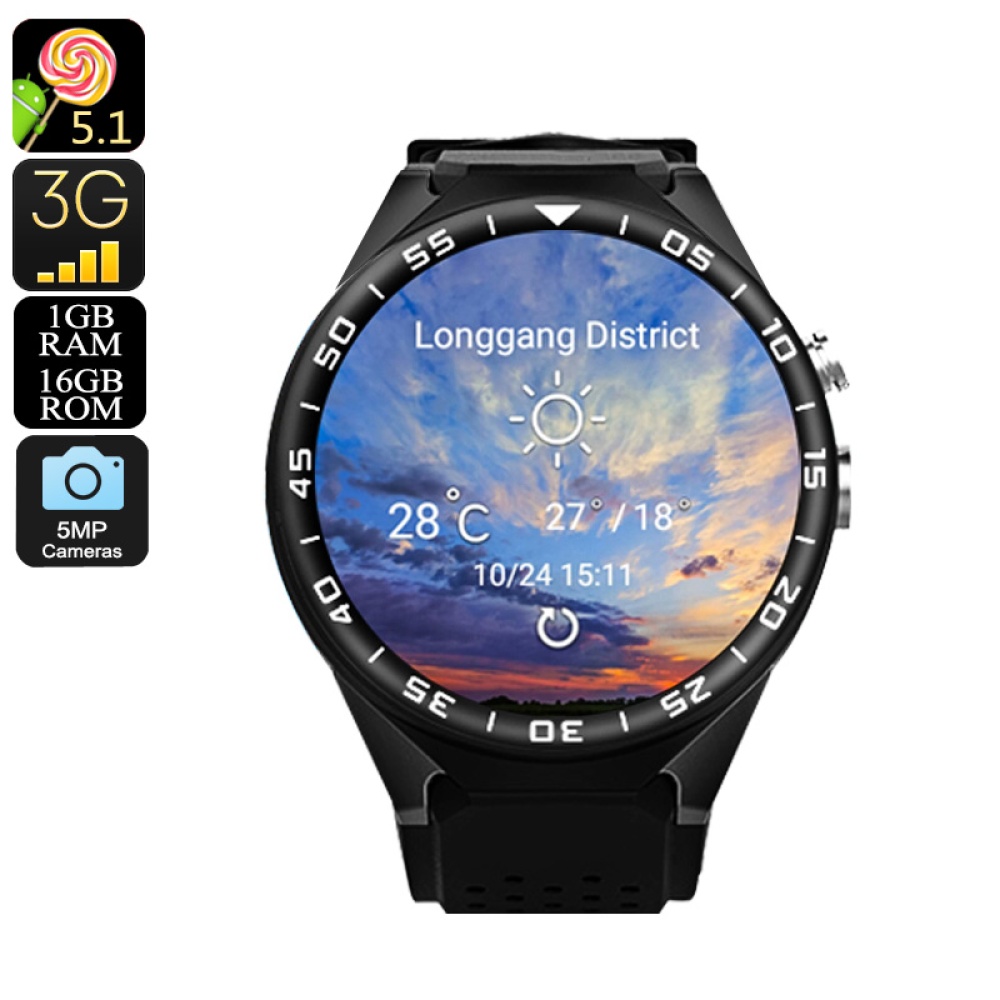 ZGPAX S99C Android Watch - Bluetooth 4.0, WiFi, 3G, 1 IMEI, Mic And Speakers, Pedometer, 5MP Camera, Quad-Core CPU - Image 2