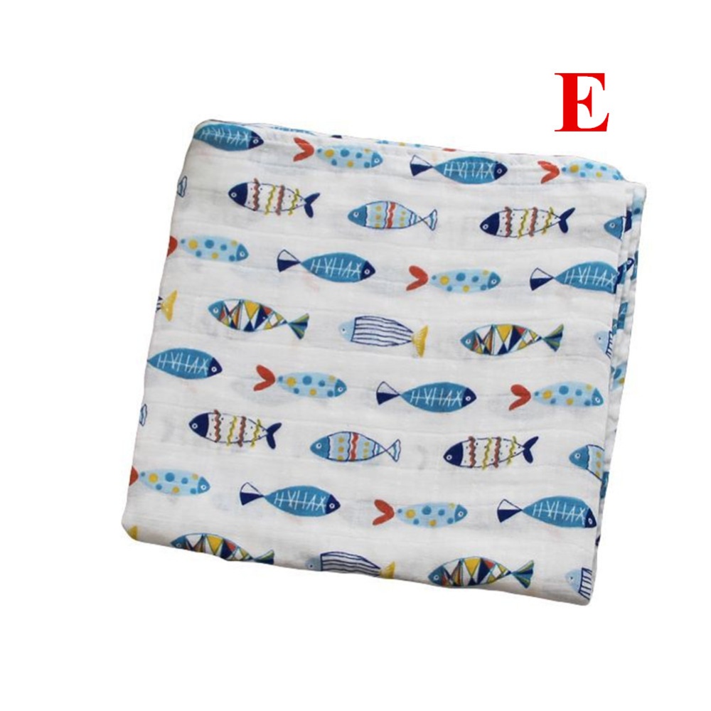 Baby Cotton 2-layer Bath Towel Newborn Stroller Seat Blanket E_120*120