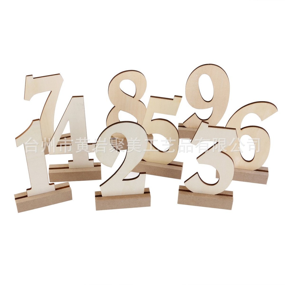 Wedding Supplies 1 to 20 Wooden Table Numbers with Holder Base for Home Decoration Catering Reception - Image 2