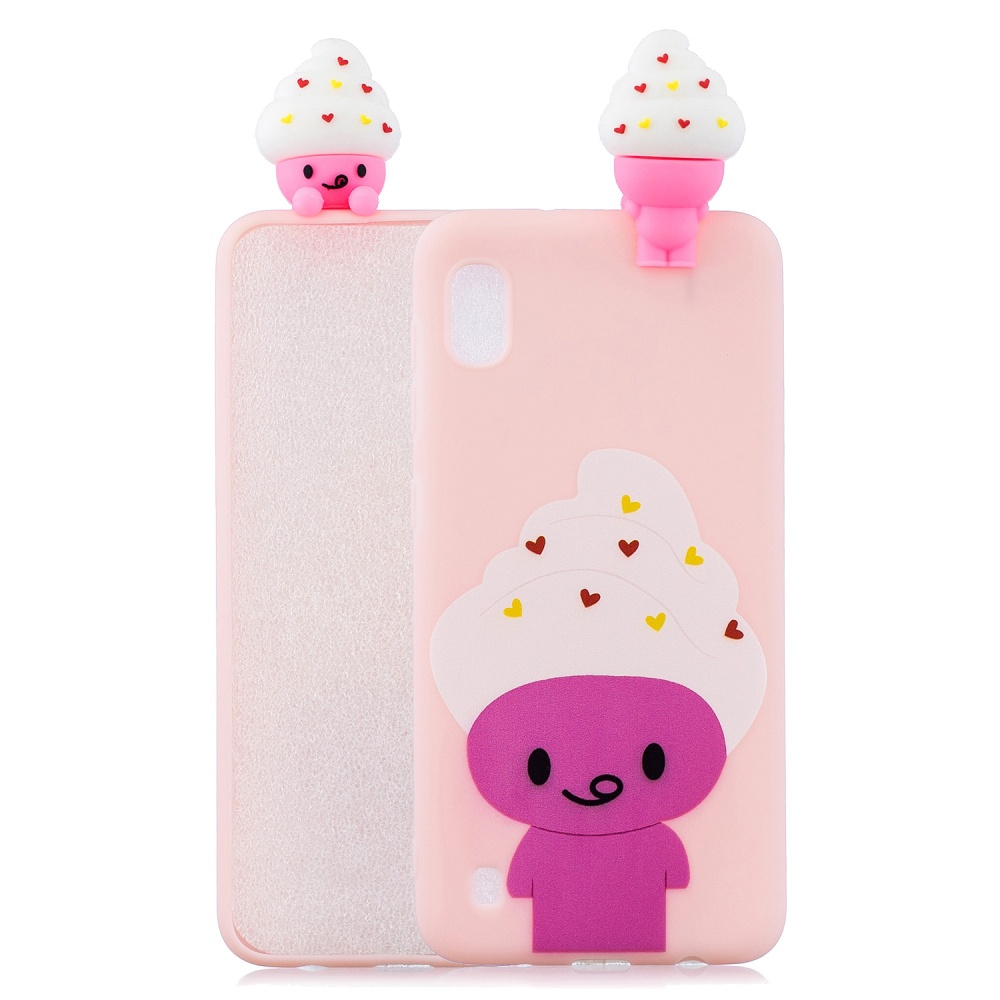 For Samsung A10 3D Cute Coloured Painted Animal TPU Anti-scratch Non-slip Protective Cover Back Case Three pandas - Image 2