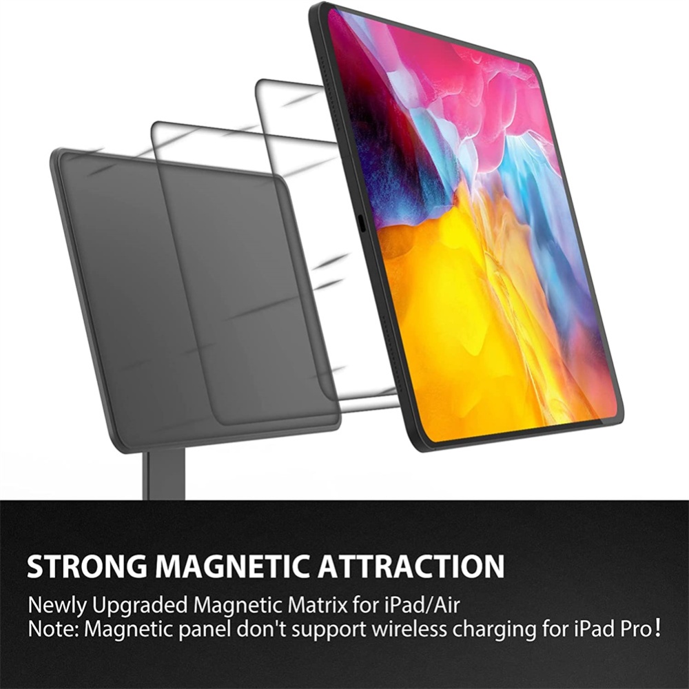 2-in-1 Magnetic Stand with Fast Wireless Charging Base for iPad11 Detachable Folding Holder Black - Image 3