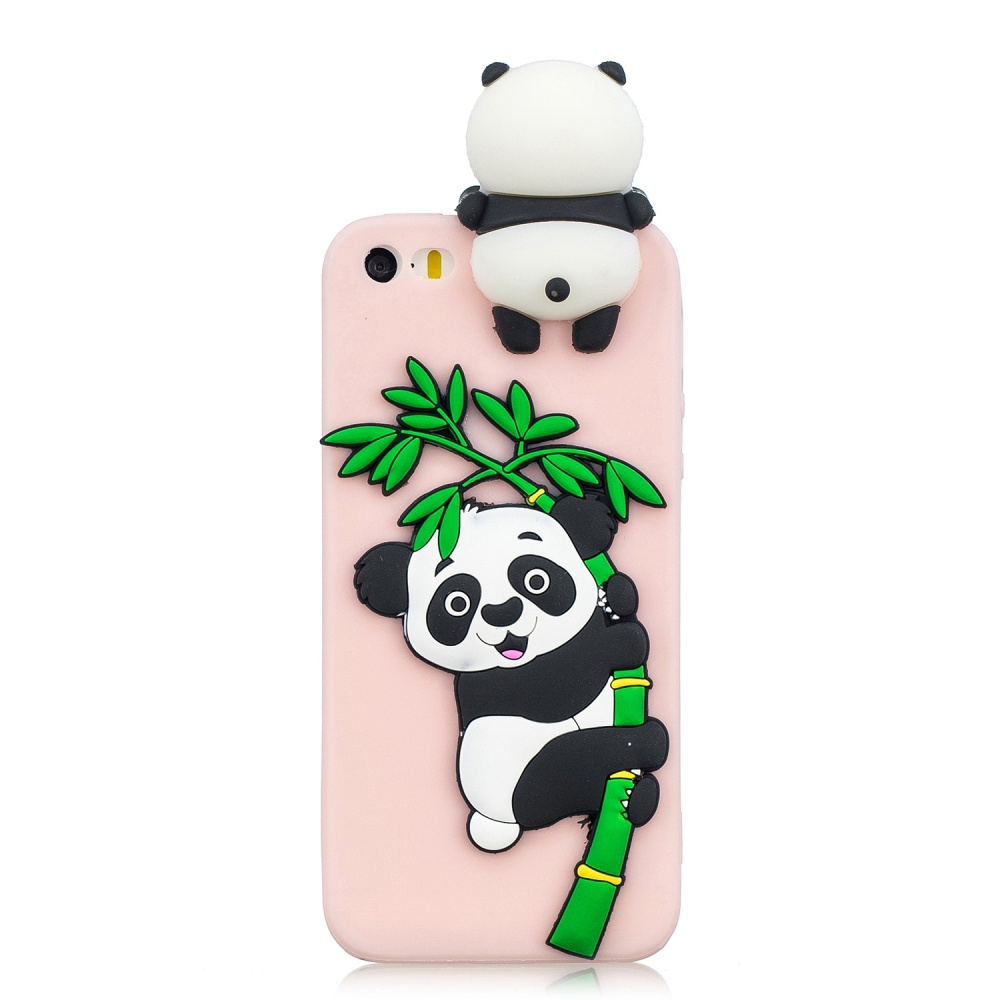 For iPhone 5/5S/SE/6/6S/6 Plus/6S Plus/7/8/7 Plus/8 Plus Phone Case 3D Cartoon Panda Bamboo Cellphone Back Shell Shockproof Smartphone Cover - Image 2