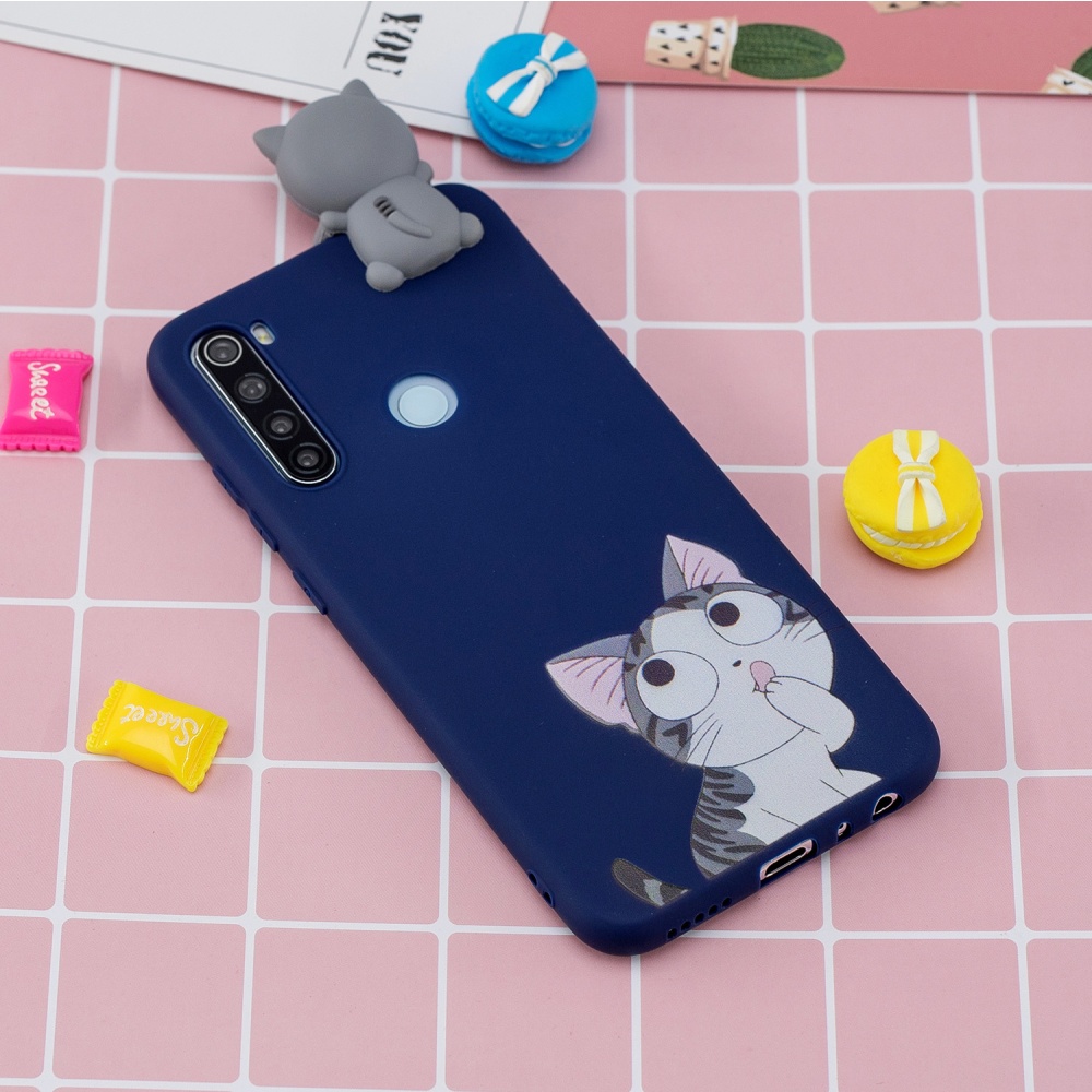 For Redmi NOTE 8T 3D Cartoon Painting Back Cover Soft TPU Mobile Phone Case Shell big face cat - Image 2