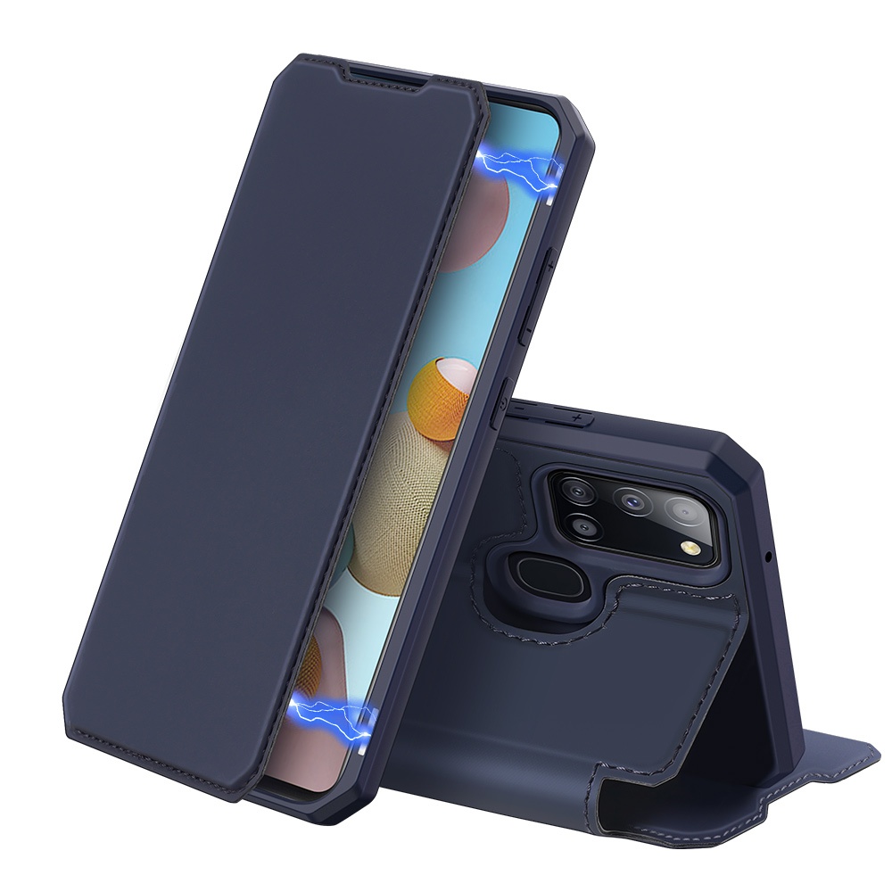 DUX DUCIS for Samsung A21S/A51 5G Magnetic Mobile Phone Holder Leather Case with Cards Slot blue_Samsung A21S - Image 2