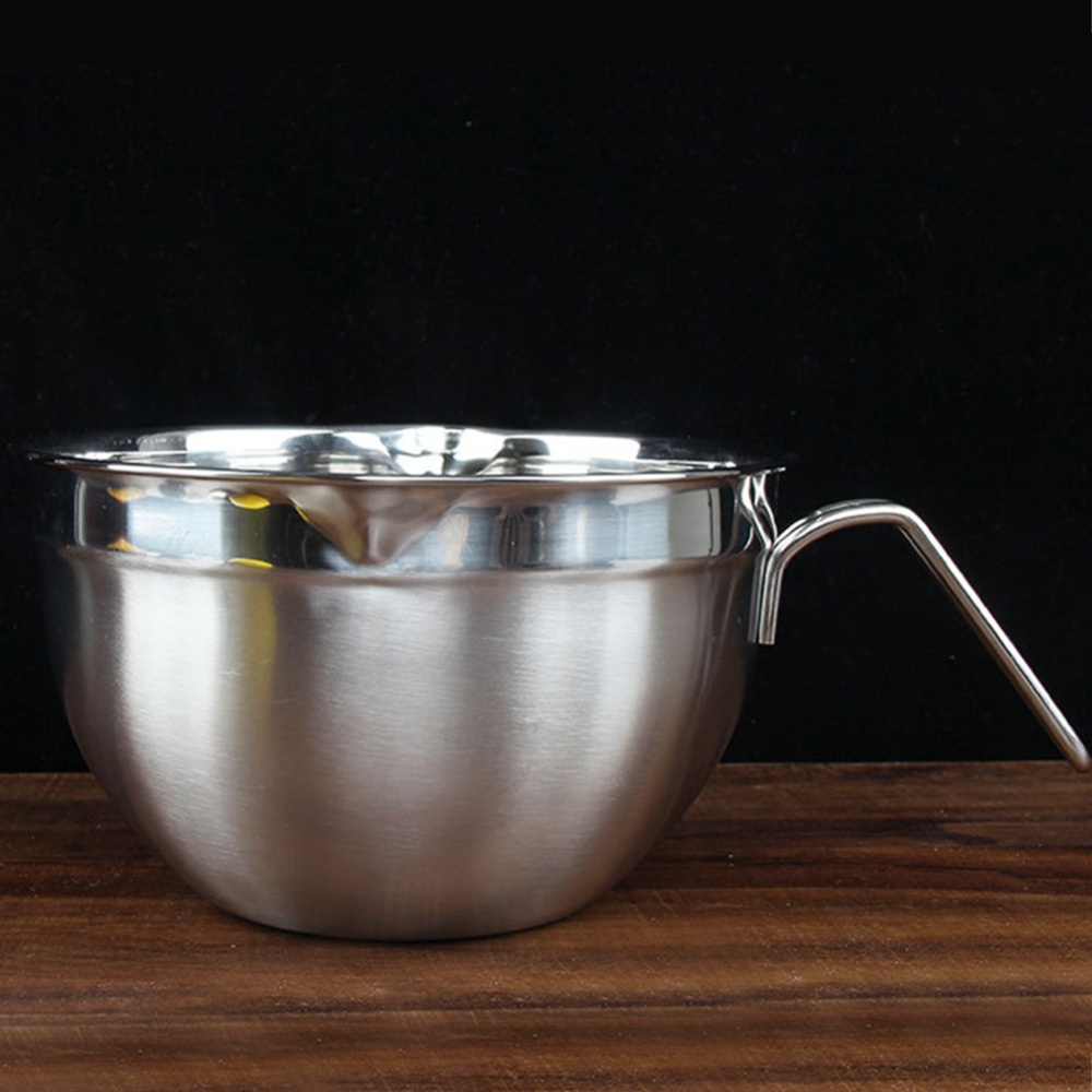 Stainless Steel Bowl with Handle for Beat Eggs Knead Dough Stir Fruit Salad Without silicone bottom 20cm