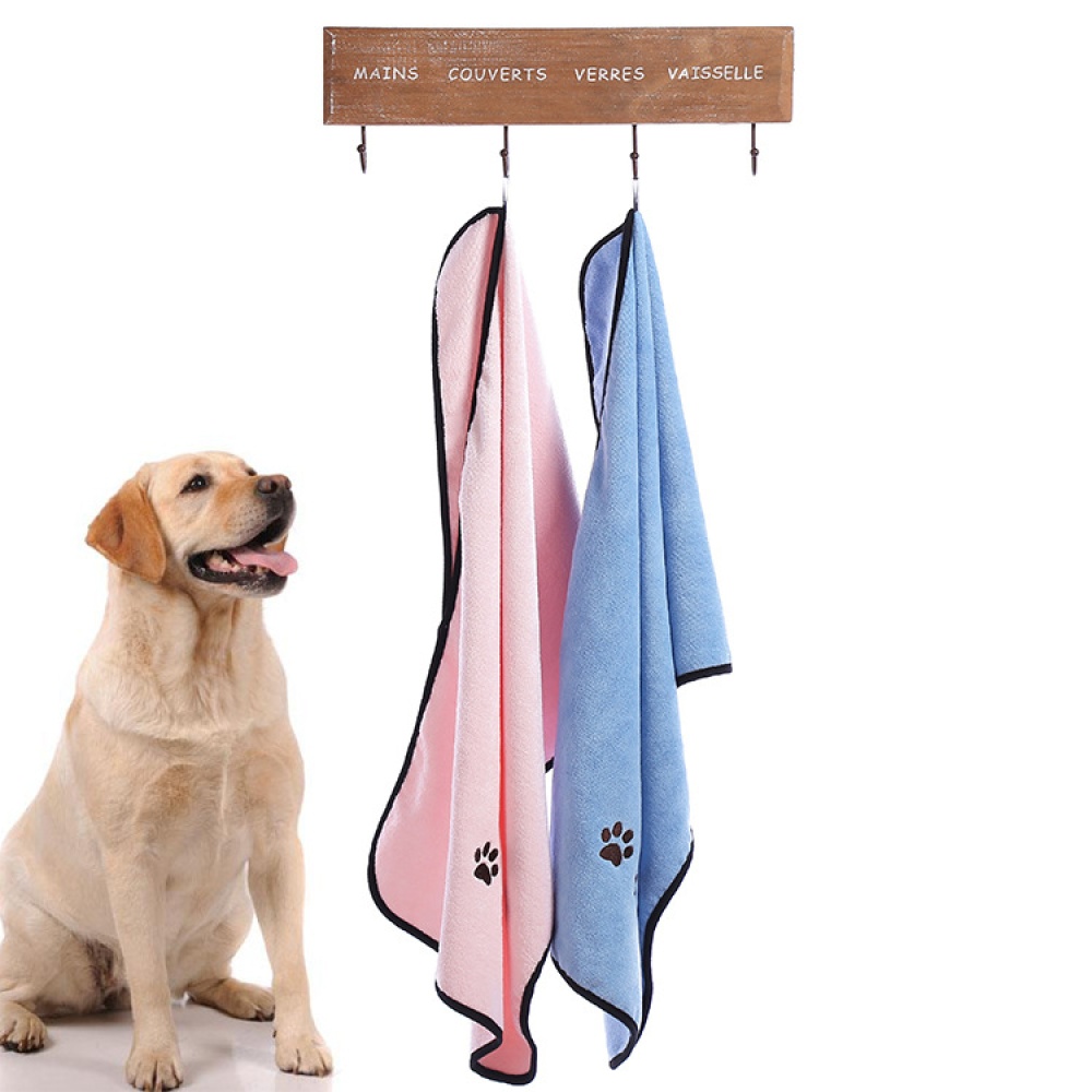 Dog Cat Bath Towel Microfiber Absorbent Soft Comfortable Pet Supplies 50*90cm Pink - Image 3