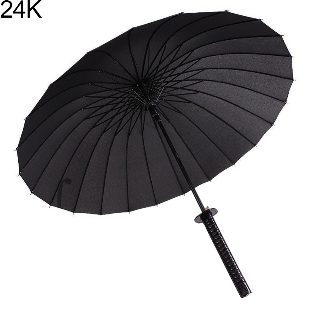 Fashion Umbrella Black Samurai Katana Sword Handle Strap Long Classic Retro 24k Automatic Umbrella_60CM