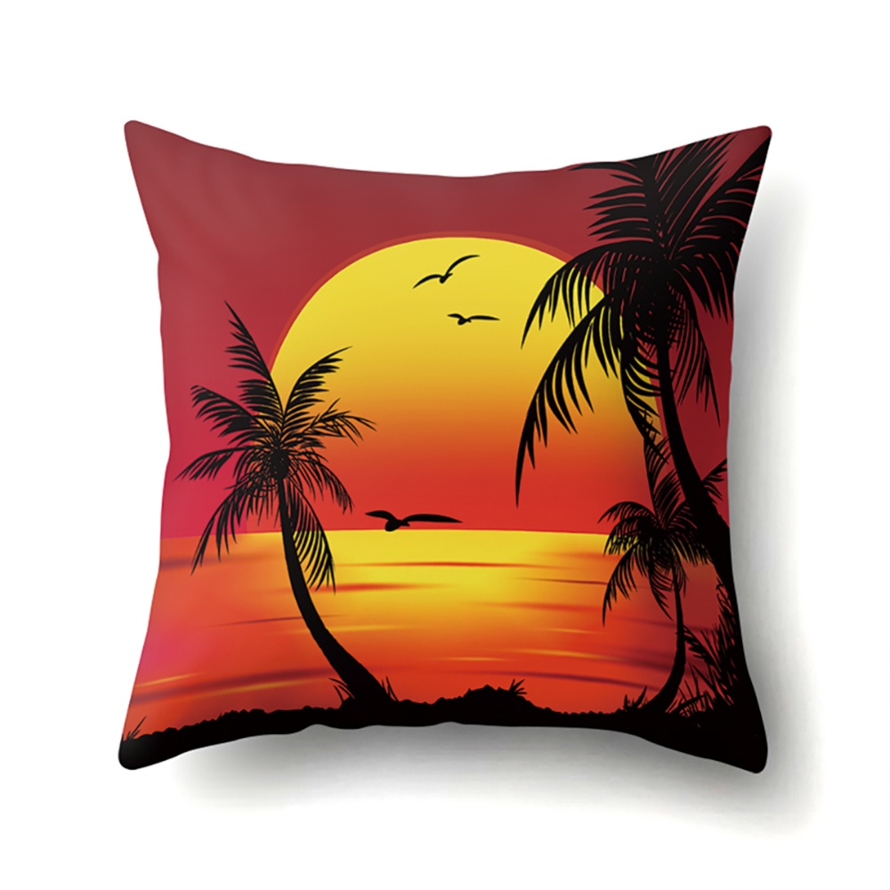 Square Beach Sea Pillowcase Cushion Throw Pillow Cover Printed Living Room Sofa Case 45*45cm CCA422(7)