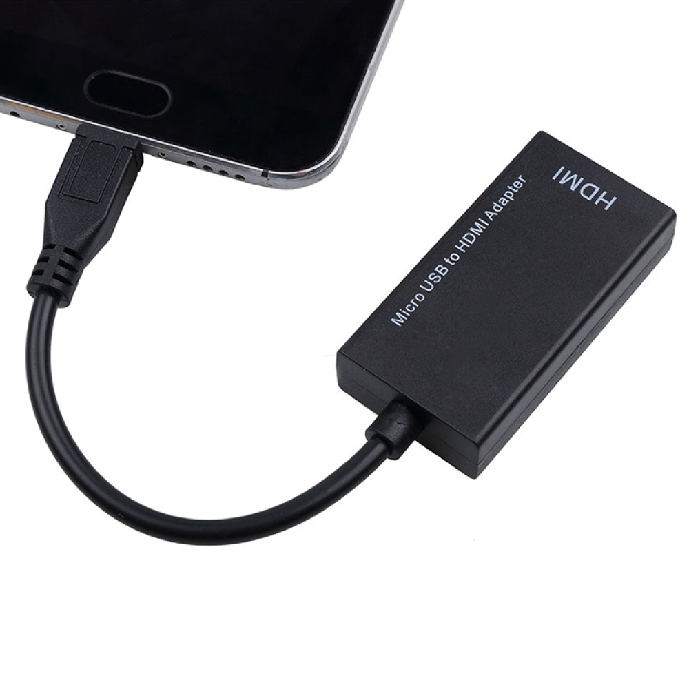 Micro USB To HDMI HD Cable Converter Adapter Black - Image 2