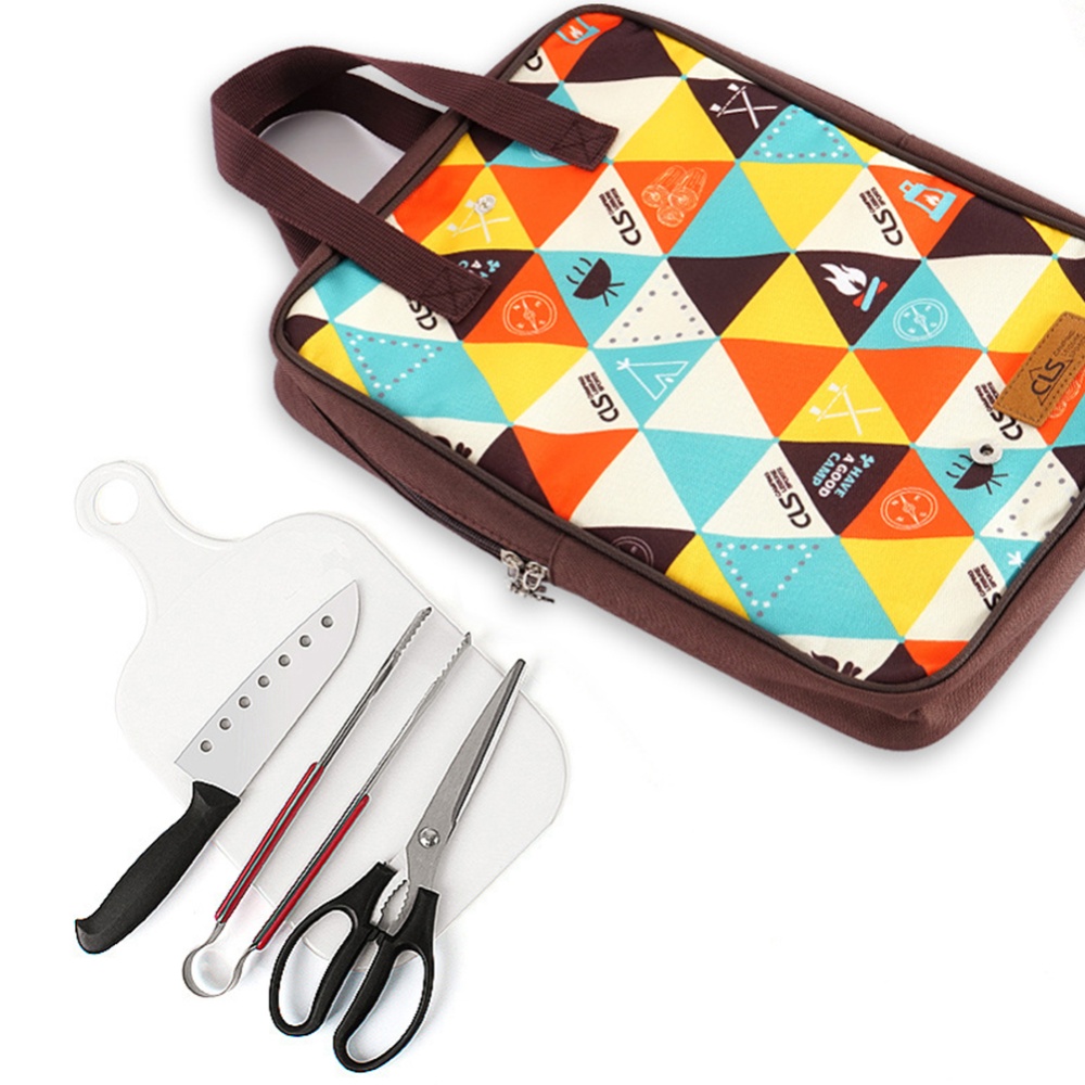 5-piece set Camping Kitchen Utensil Set Camp Cookware Utensils Organizer Travel Kit Color - Image 3