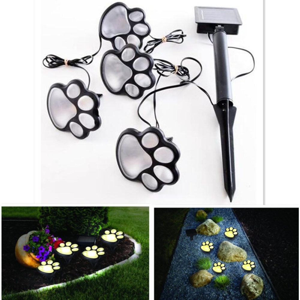 Unique Funny Bear Paw Solar Power LED Lawn Lamp Yard Garden Decoration