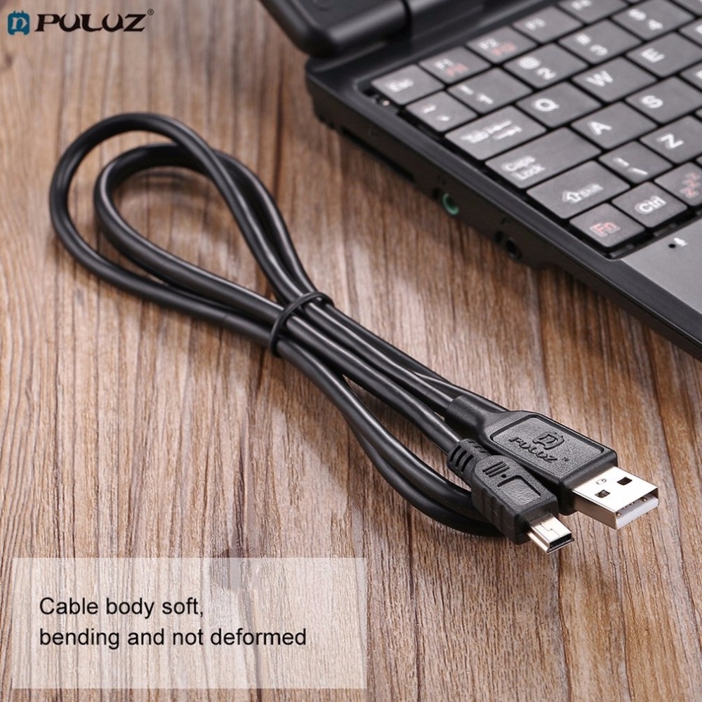 USB Sync Data Charging Cable Black 5D3 Camara Line Type A to Mini 5-Pin B black - Image 2