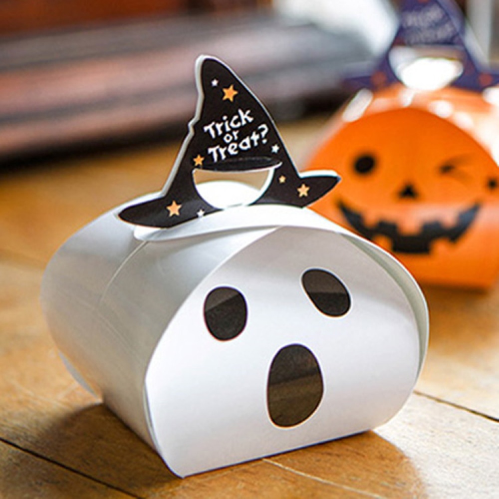 20Pcs Halloween Candy Box Trick or Treat Ghost/Pumpkin for Cookies Cake Decorations Party Supplies white - Image 3