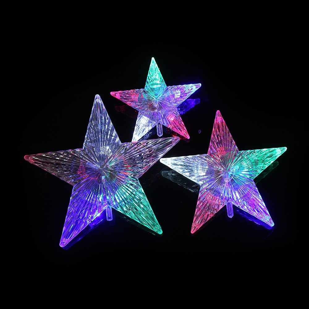 Christmas Tree Topper Star Lights, AA Battery Operated Pentagram Light Decoration Lamp M - Image 2