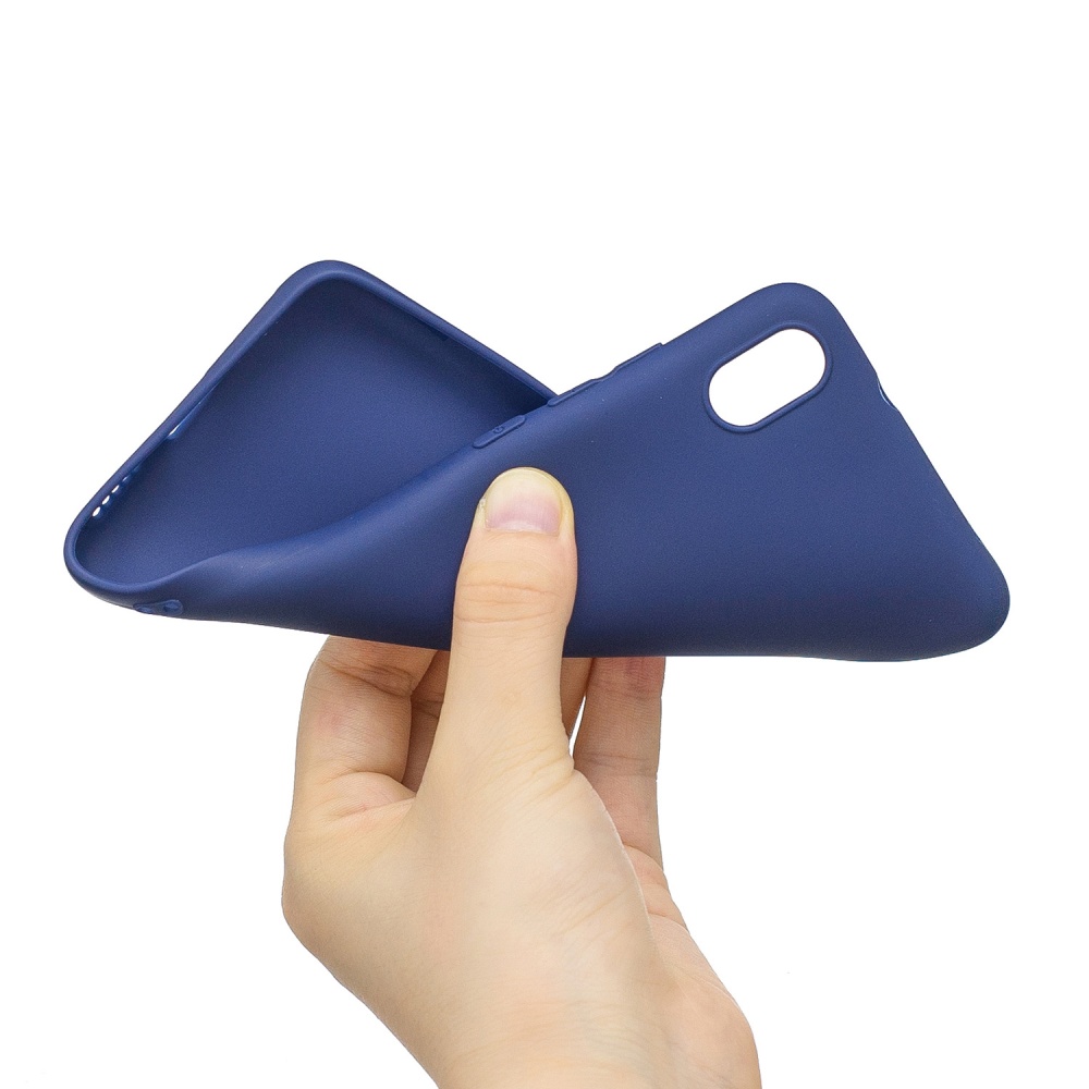 For Redmi 7A Lovely Candy Color Matte TPU Anti-scratch Non-slip Protective Cover Back Case Navy - Image 2