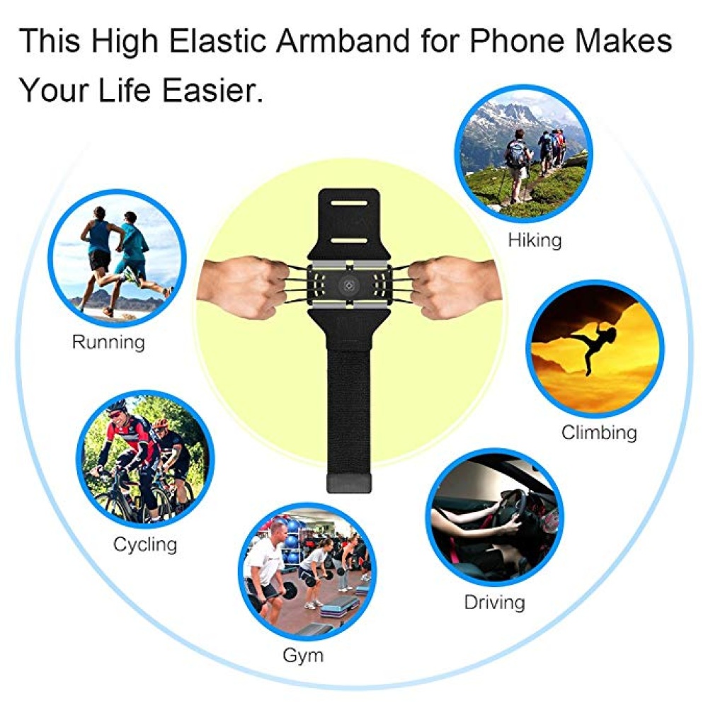 Rotatable Sport Running Armband Phone Arm Band Universal Mobile Cycling for iPhone Samsung Xiaomi Handphone black - Image 2