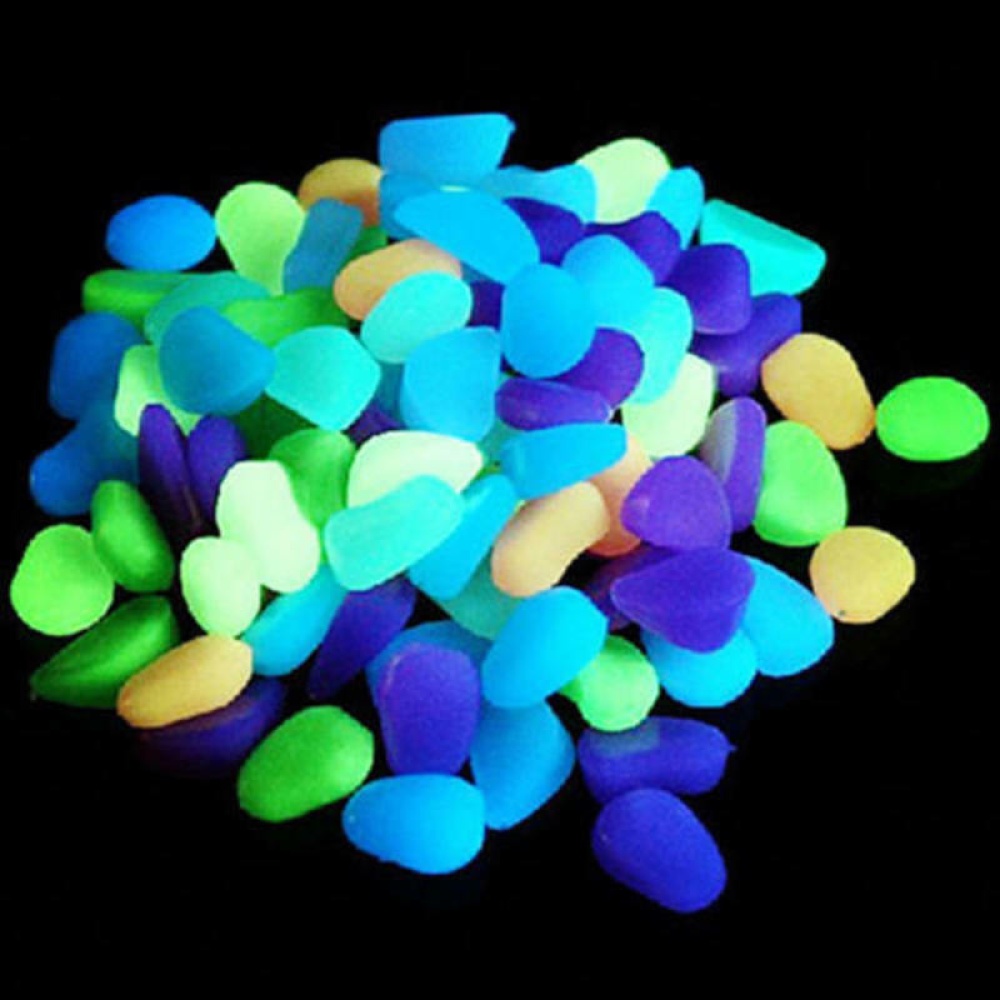 100pcs Glow in The Dark Stones Fish Bowl Aquarium Pebbles Rock Garden Road Decor Color mixing - Image 3