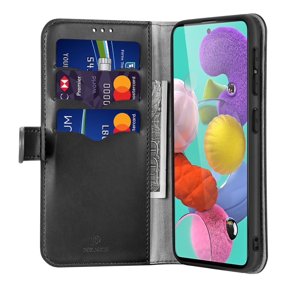 DUX DUCIS For Samsung A51/A71 Fall Resistant Mobile Phone Cover Magnetic Leather Protective Case Bracket with 3 Cards Slot black_Samsung A71 - Image 2