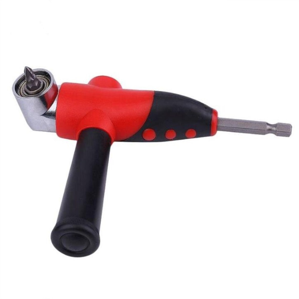 105 Degree Adjustable Hexbit Angle Driver Electric Screwdriver Magnetic Bit Wrench Hex Drive with Cross Black red - Image 3