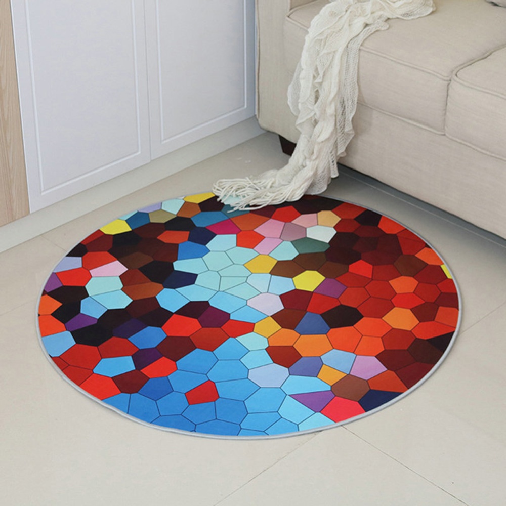 Round Carpet 3D Anti-slip Rugs Computer Chair Floor Mat for Home Kids Room diversification_100cm - Image 3