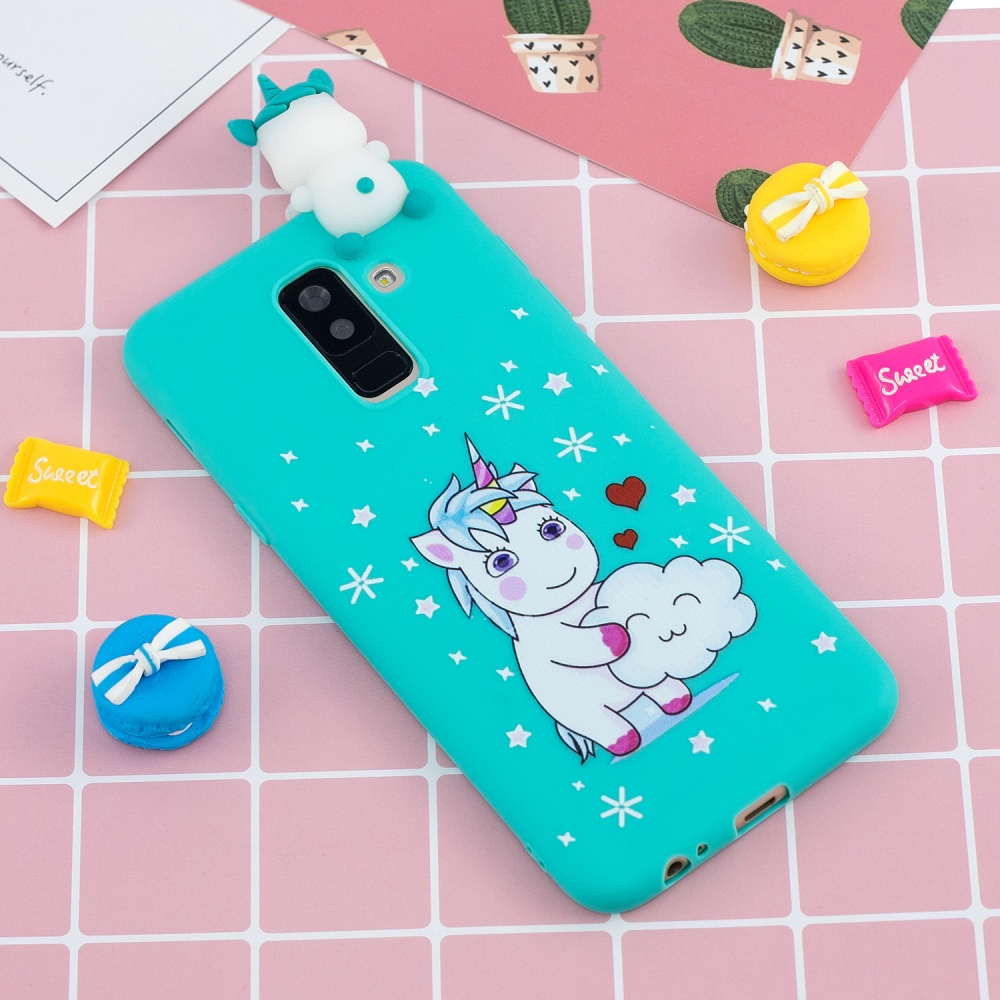 For Samsung A6 plus 2018 3D Cartoon Lovely Coloured Painted Soft TPU Back Cover Non-slip Shockproof Full Protective Case Love unicorn - Image 2