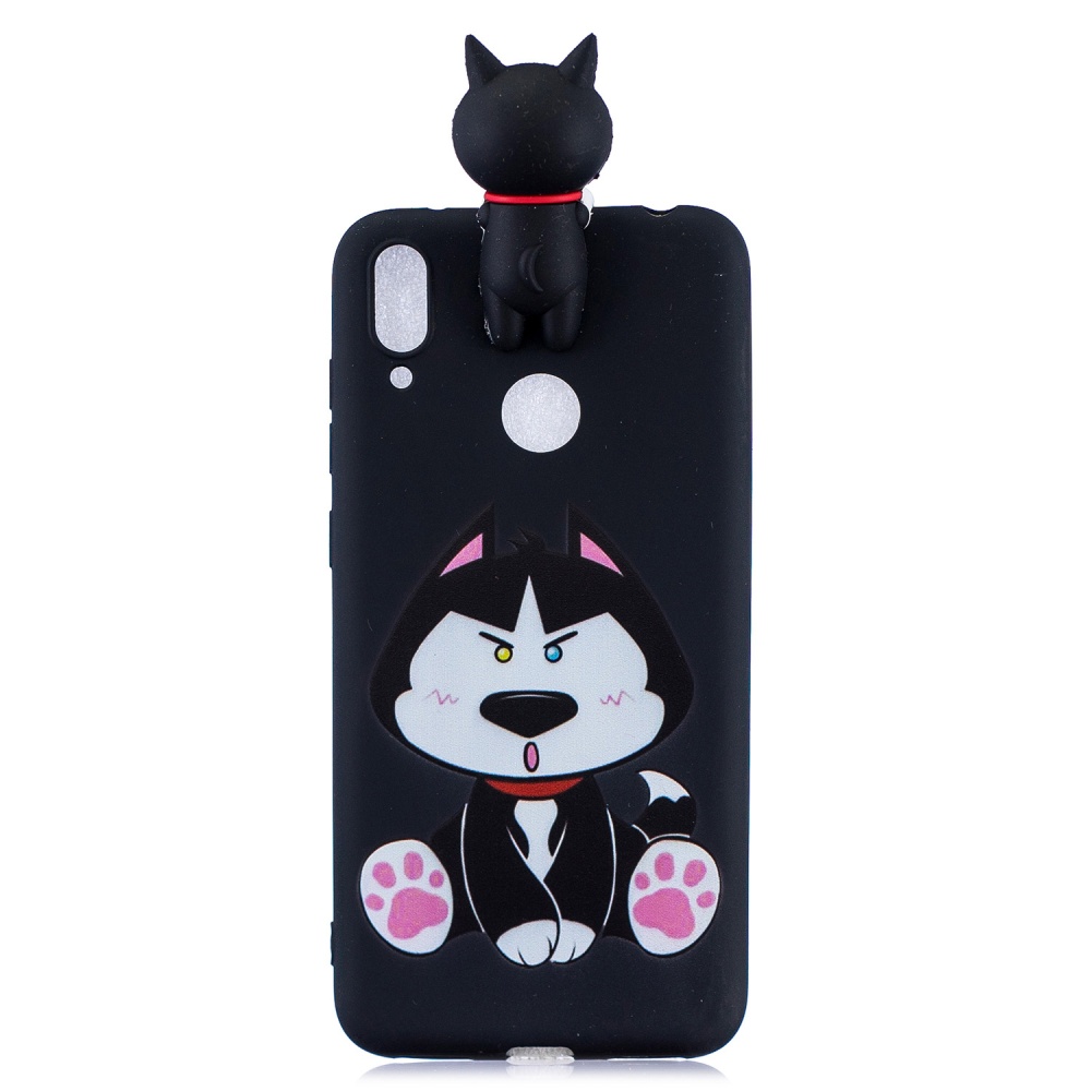 For Huawei Y6 2019 3D Cartoon Lovely Coloured Painted Soft TPU Back Cover Non-slip Shockproof Full Protective Case cute husky - Image 2