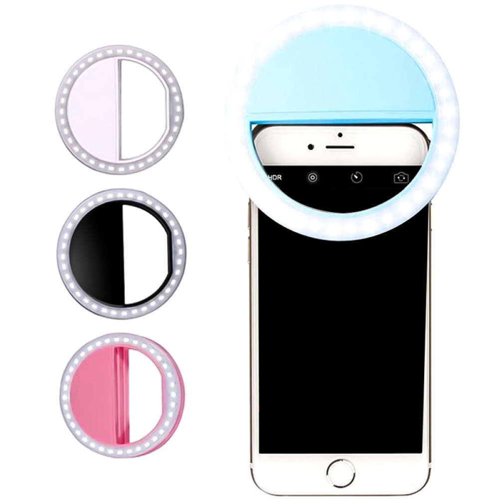 Phone Len LED Fill Light Portable Universal Selfie Flash Lamp Ring Black - Image 2