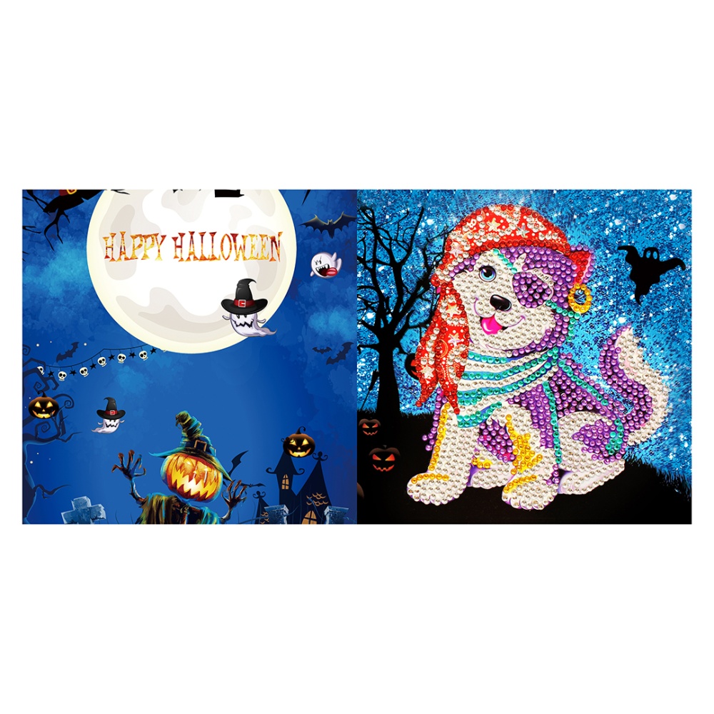 4Pcs/Set Halloween Series Diamond Painting Adults Kids Greeting Card 4 pcs / set - Image 2