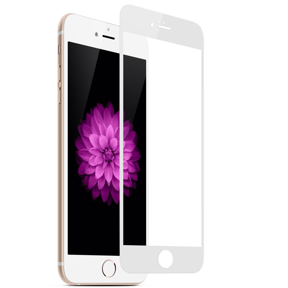 Tempered Glass for iPhone 6 Plus + 6S - H9 Hardness, 0.3mm, Washable, Scratch Proof (White Frame) - Image 2