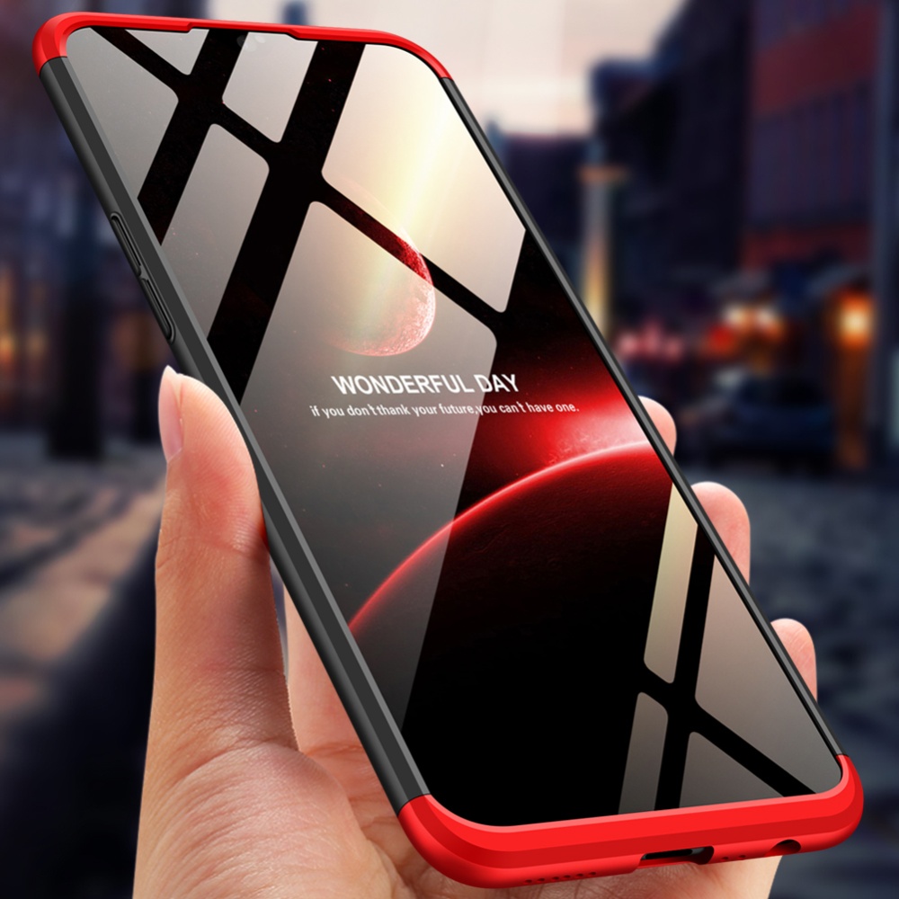 for Oppo A7 Ultra Slim PC Back Cover Non-slip Shockproof 360 Degree Full Protective Case red_Oppo - Image 2