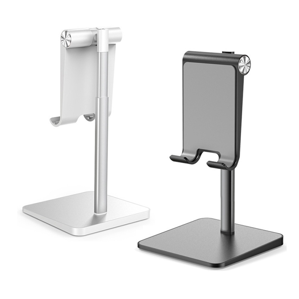 Telescopic Desk Mobile Phone Holder Stand for IPhone IPad Adjustable Metal Desktop Tablet Silver-Standard Edition - Image 2