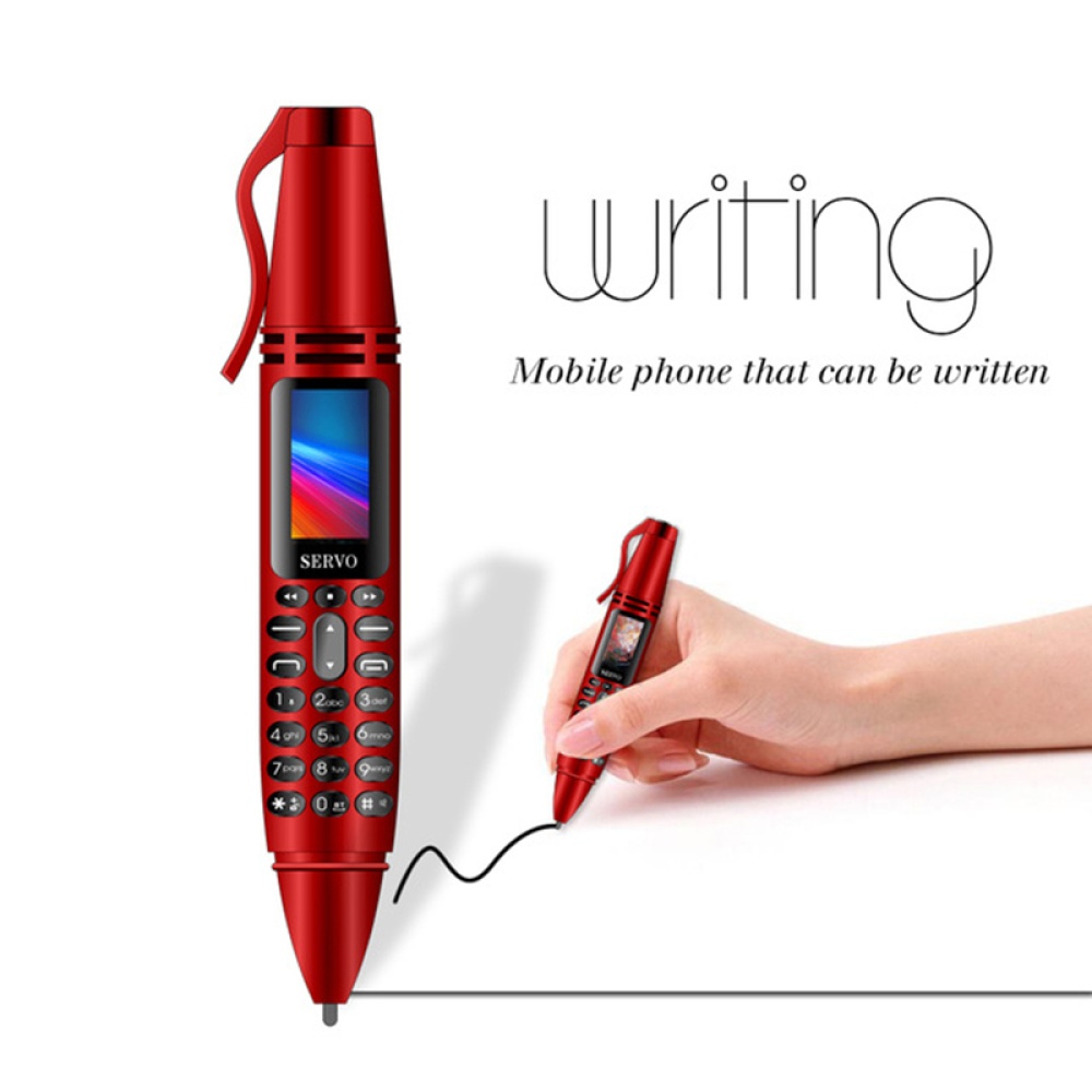 Pen-shape Mini Phone Tiny Screen Bluetooth Dialer Mobile Phones with Recording black - Image 2