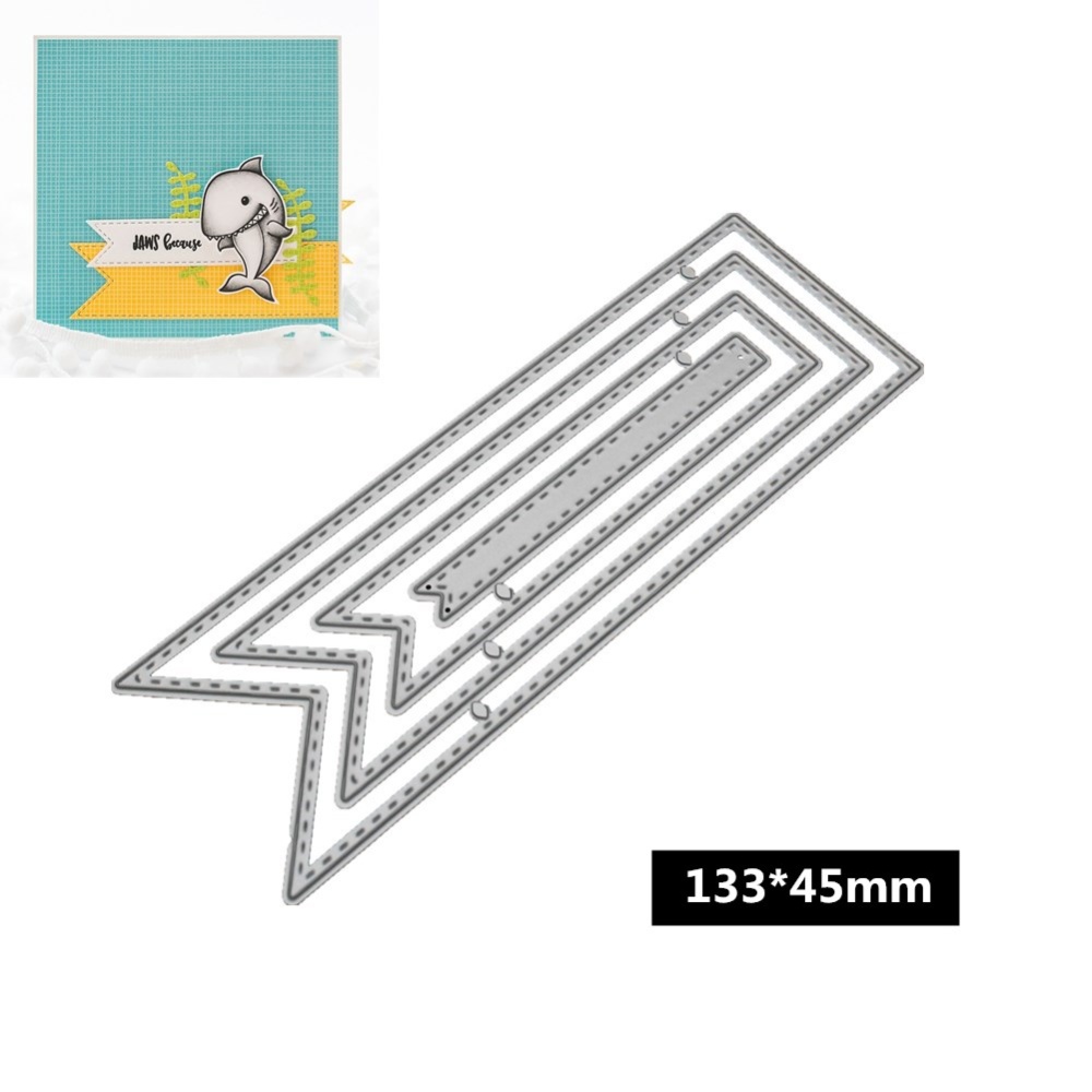 DIY Ribbon Shape Pattern Carbon Steel Cutting Dies for Scrapbook Decor 133*45mm