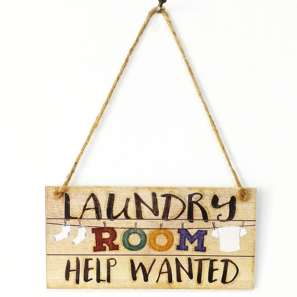 Fashion Creative Laundry Wooden Doorplate Hanging Board Wall Decoration