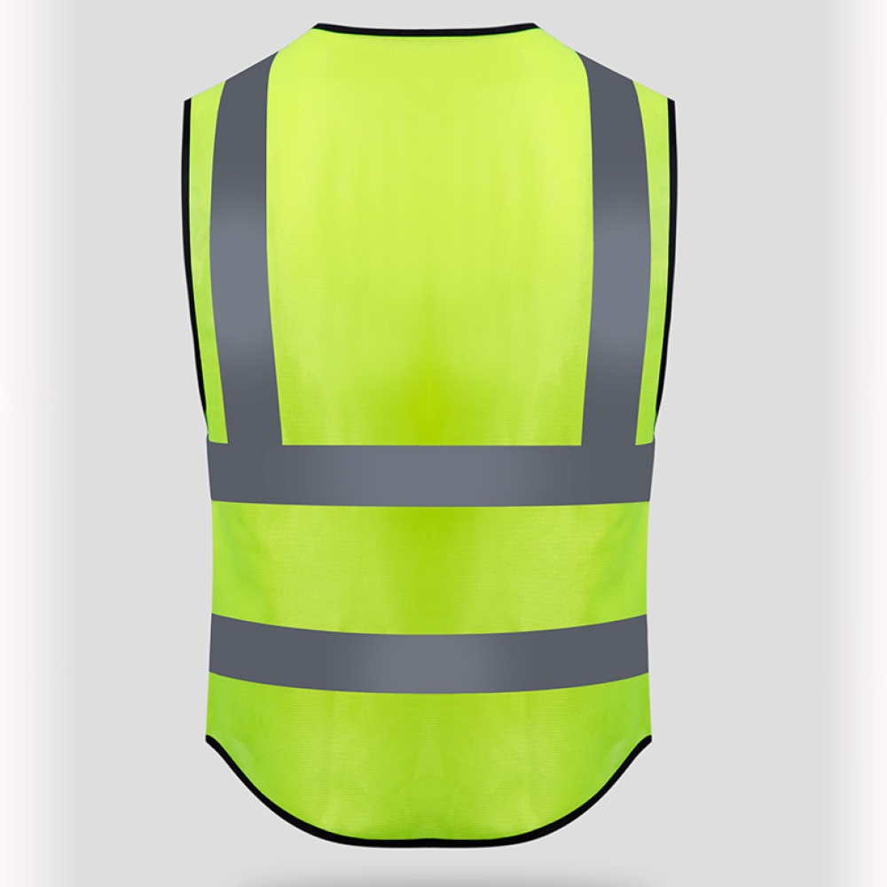 Adults High Visibility 5 Pockets Safety Reflective Zipper Vest Warning Waistcoat - Image 3