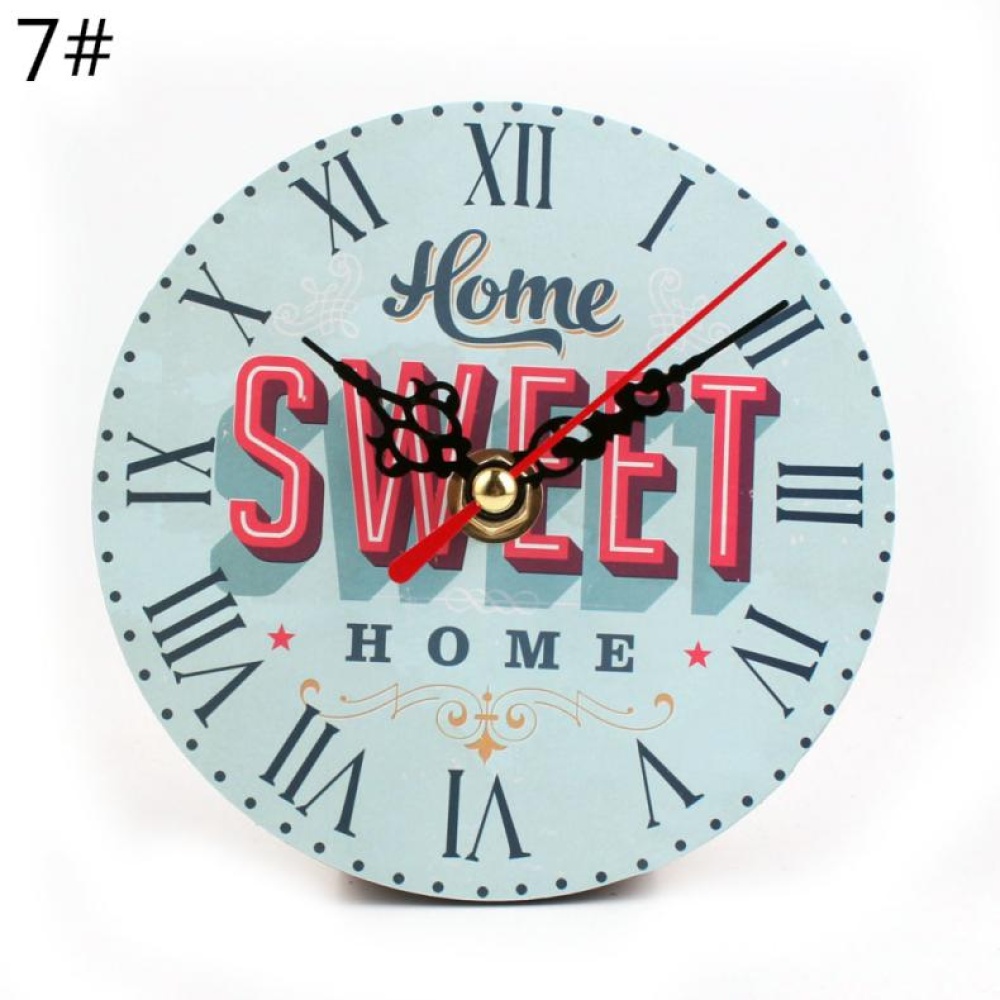 Retro Wooden Round Wall Clock for Bedroom Study Office Christmas Birthday Gift Paris - Image 2