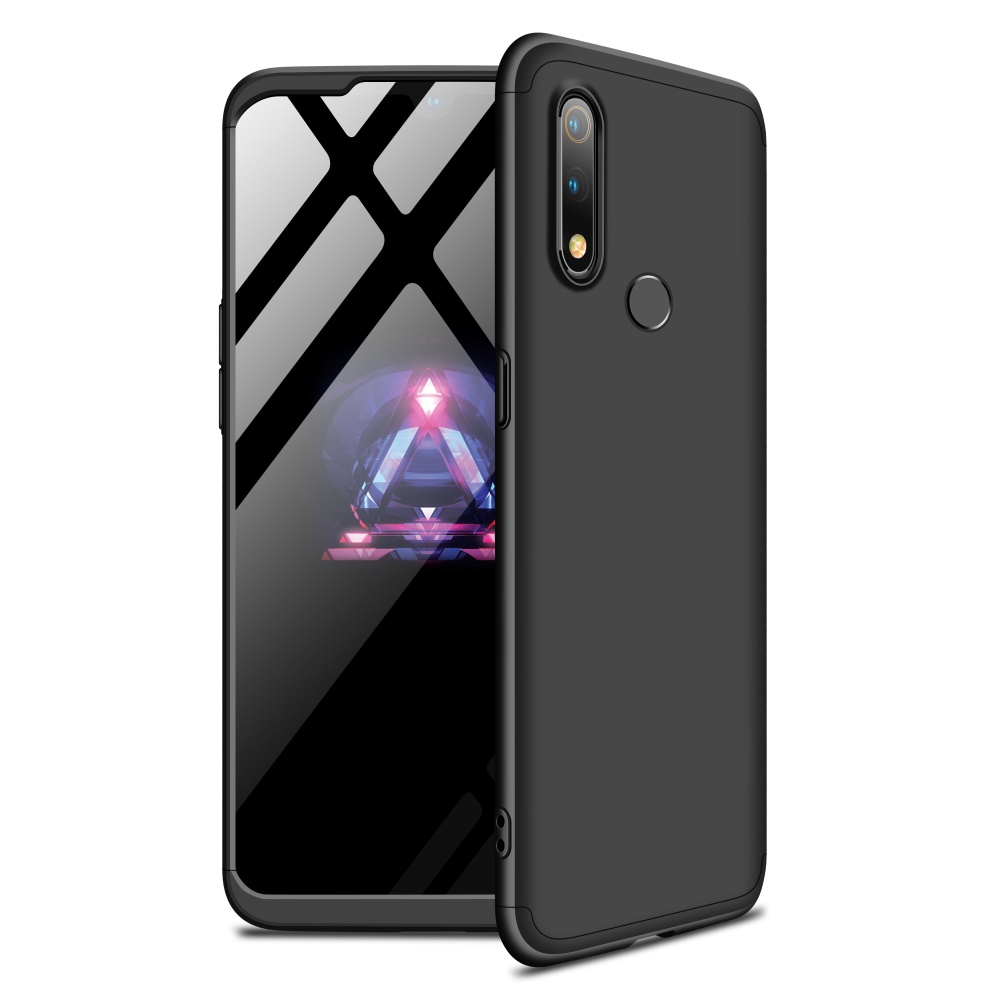 For OPPO realme3 Ultra Slim PC Back Cover Non-slip Shockproof 360 Degree Full Protective Case black - Image 2