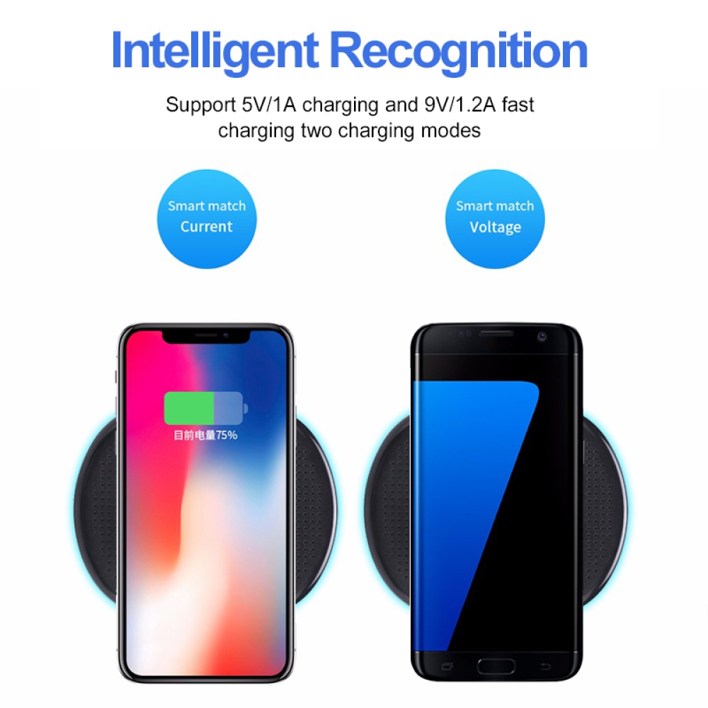 Qi Wireless Charger for iPhone 8 X XR XS Max 10W Fast Charging Samsung S9 S8 Note 9 S7 Pad black - Image 2