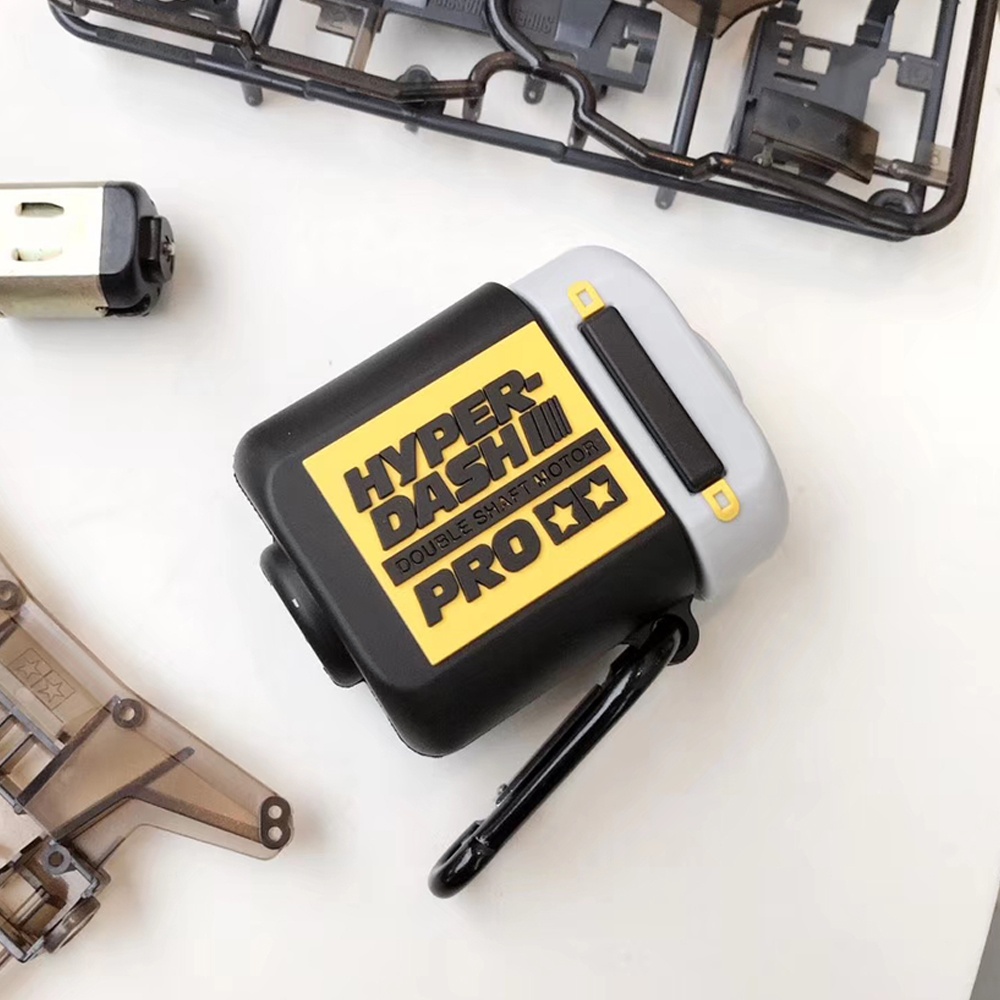 Earphone Storage Case for AirPods 1/2 Soft TPU Bag Personalized Motor Design Headphone Full Body Protection dark+grey